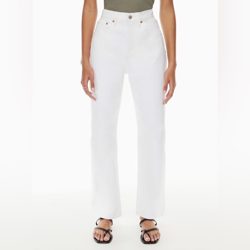 Aritzia Denim Forum White Straight Barrel Leg Jeans